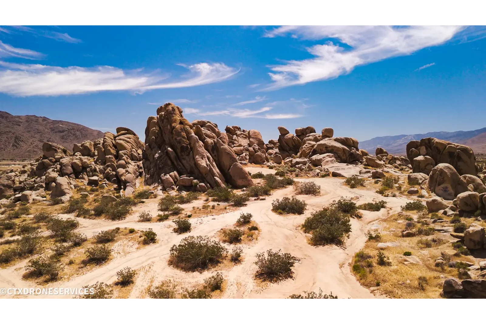 Aerial view of Central Texas landscape and terrain