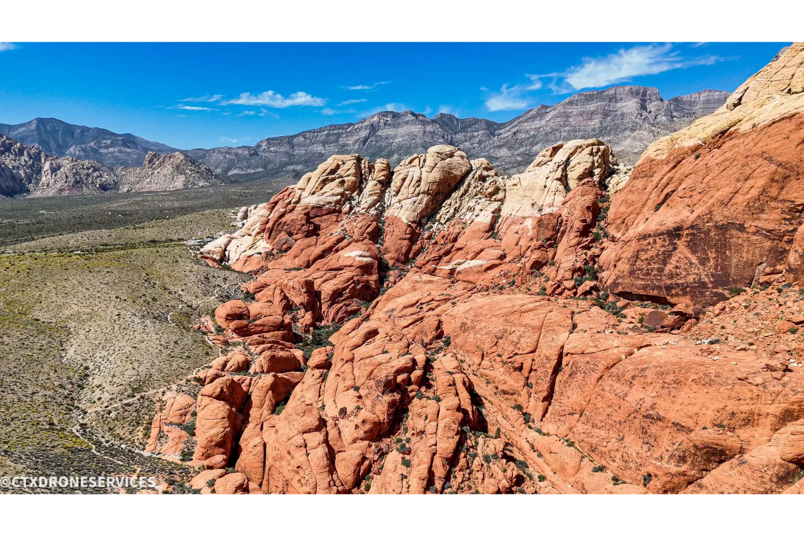 Drone photo of red rock terrain near Belton TX